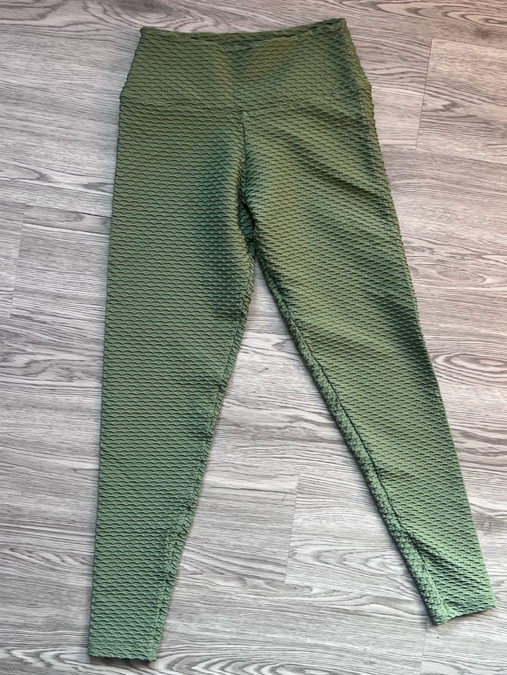 Olive Textured High-Waist Leggings Booty by Barbants OS